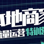 本地商家流量运营加盟站长，四大板块30节，本地实体商家必看课程