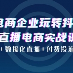 电商企业玩转抖音直播电商实战课：账号搭建+数据化直播+付费投流+金牌主播