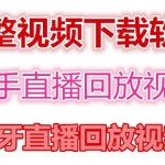 快手直播回放视频/虎牙直播回放视频完整下载(电脑软件+视频教程)