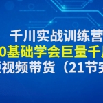 千川实战训练营：带你0基础学会巨量千川投放，助力短视频带货