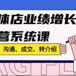 实体店业绩增长运营系统课，拓客、沟通、成交、转介绍!