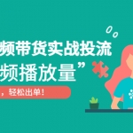 抖音视频带货实战投流，提升视频播放量，增加销售轻松出单！